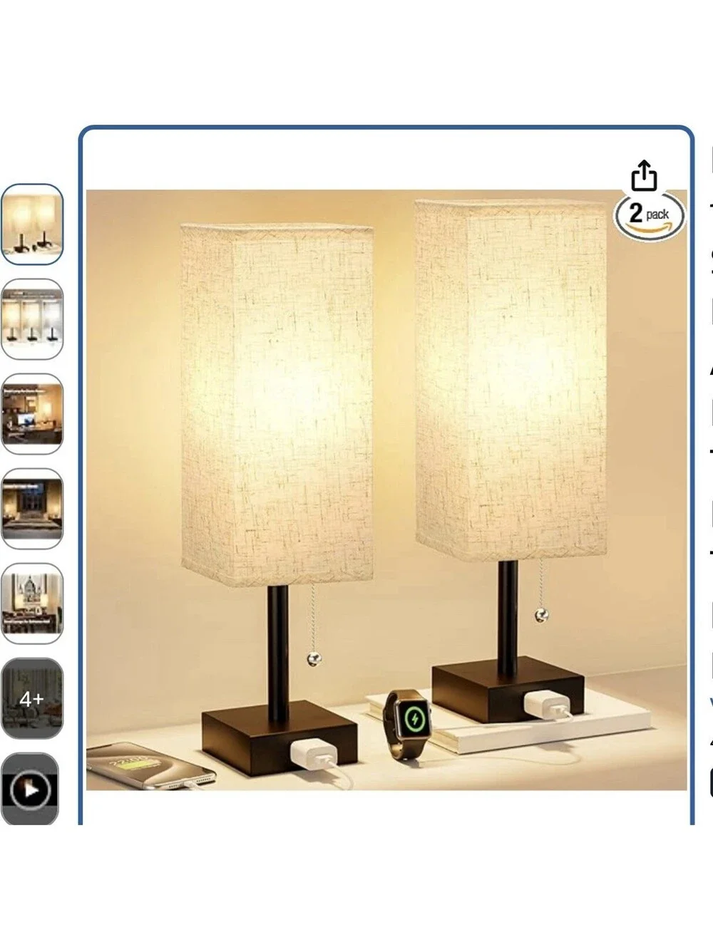 table lamp set of two